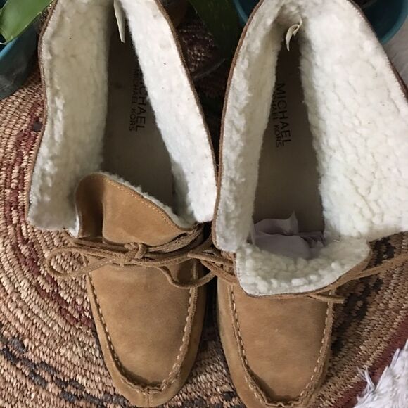 Michael Kors Leather Suede Moccasin wedge Booties - Picture 7 of 16